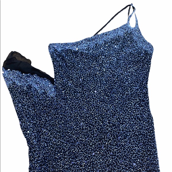 Scala Dresses & Skirts - SCALA vintage navy sequin formal dress silk size large
